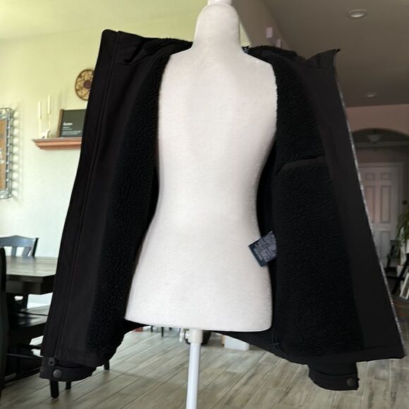 Tommy Hilfiger Hooded Soft Shell Jacket Black Lightweight Waterproof S Classic - Picture 9 of 10